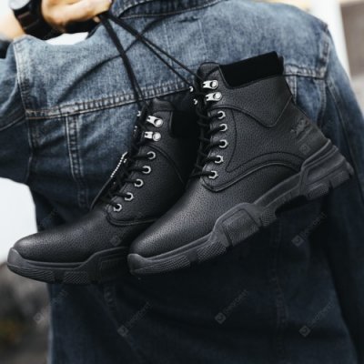 Men High Top Steel Toe Boots Lace Up Work Safety Shoes Army Combat Hiking