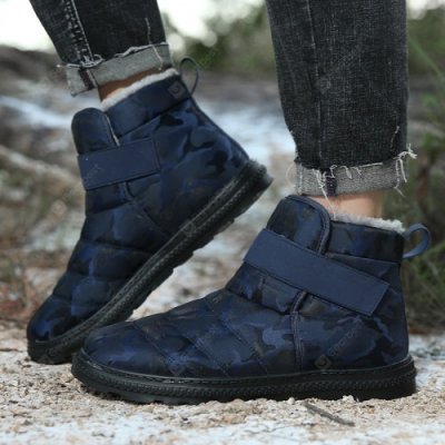 High-top Waterproof Cotton Shoes Winter Plus Velvet Snow Boots Couple Large Size