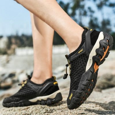 Men Summer Breathable Hollow Casual Mesh Shoes Outdoor Climbing Hiking Shoes