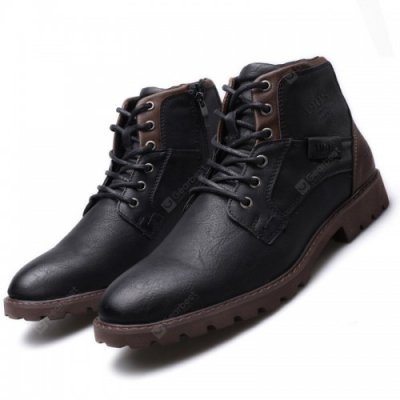 Men's Zipper Short Boots High-top Retro Desert Tooling Boots