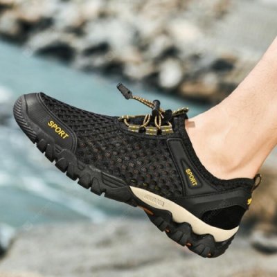 Men Summer Breathable Hollow Casual Mesh Shoes Outdoor Climbing Hiking Shoes