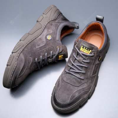 Men Sports Leisure Shoes Tide Comfortable Leather Driving Non-slip Footwear Soft Surface