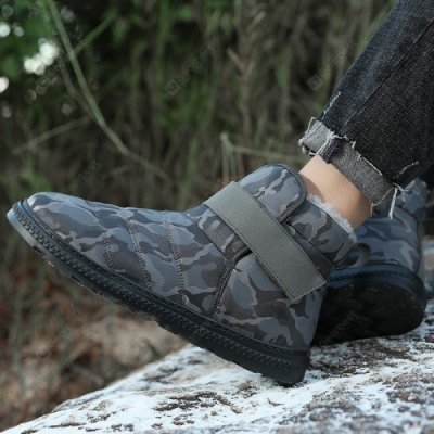 High-top Waterproof Cotton Shoes Winter Plus Velvet Snow Boots Couple Large Size